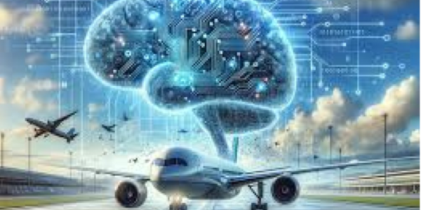 AI technology revolutionizing aviation through predictive maintenance and intelligent flight optimization.