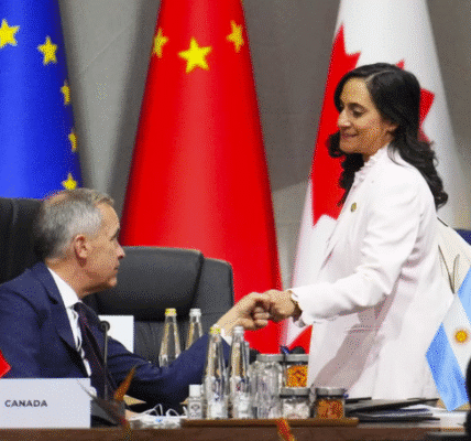 Mark Carney speaking at the G20 summit about Canada’s shift away from a feminist foreign policy while maintaining commitments to gender equality and LGBTQ+ rights.