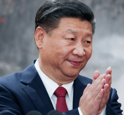 Xi Jinping delivering a speech on China’s economic strategy and global leadership